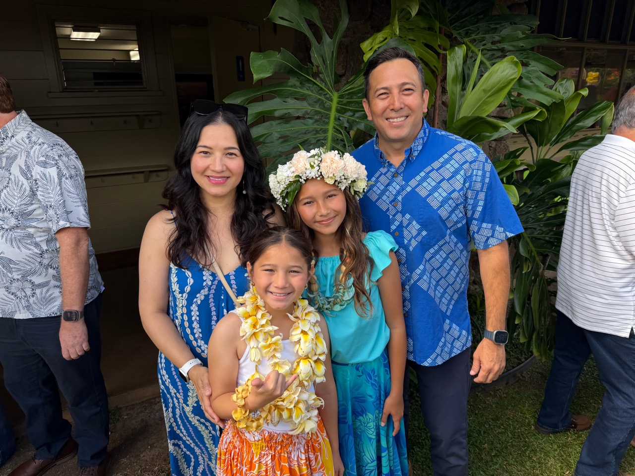 Trevor Ozawa with family at the shoreline